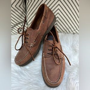 Dockers Classic Leather Brown Boat Shoe, Size 13